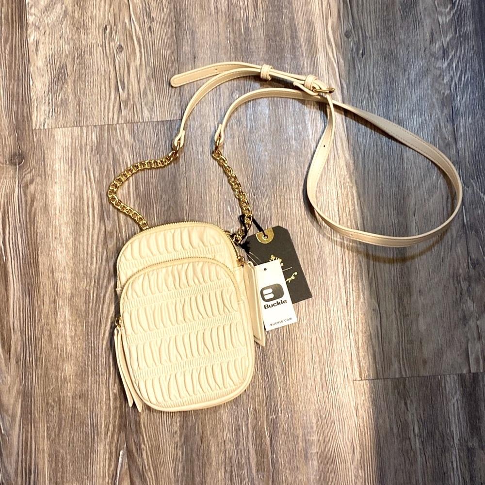 *SOLD* NWT Moda Luxe Cream/Gold North/South Crossbody